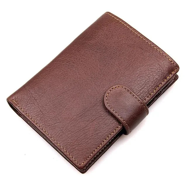 Luxury Brand Designer Full Grain Genuine Short Wallet For man 3 Folds Pure Leather Wine Purse 2024 Hot New Fashion
