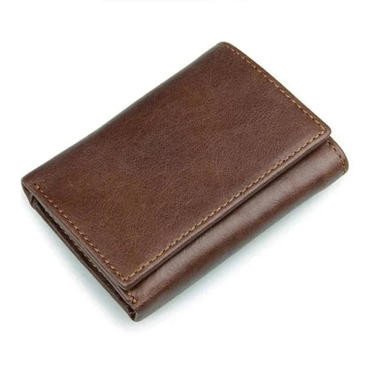 Luxury Brand Designer Full Grain Genuine Short Wallet For man 3 Folds Pure Leather Wine Purse 2024 Hot New Fashion