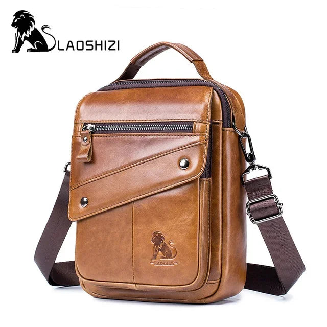 Luxury Brand Genuine Leather Men Messenger Large Capacity Crossbody Bag Designer Men's Shoulder Bags Male Handbag