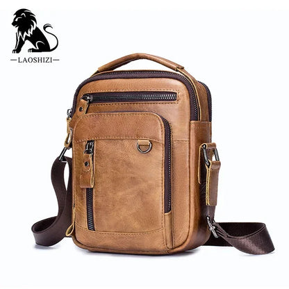 Luxury Brand Genuine Leather Men Messenger Large Capacity Crossbody Bag Designer Men's Shoulder Bags Male Handbag