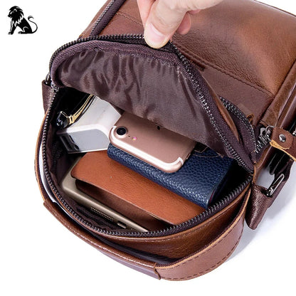 Luxury Brand Genuine Leather Men Messenger Large Capacity Crossbody Bag Designer Men's Shoulder Bags Male Handbag