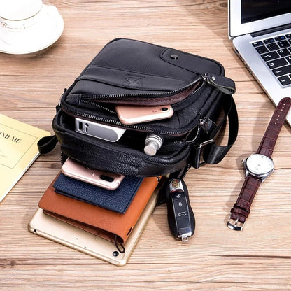 Luxury Brand Genuine Leather Men Messenger Large Capacity Crossbody Bag Designer Men's Shoulder Bags Male Handbag
