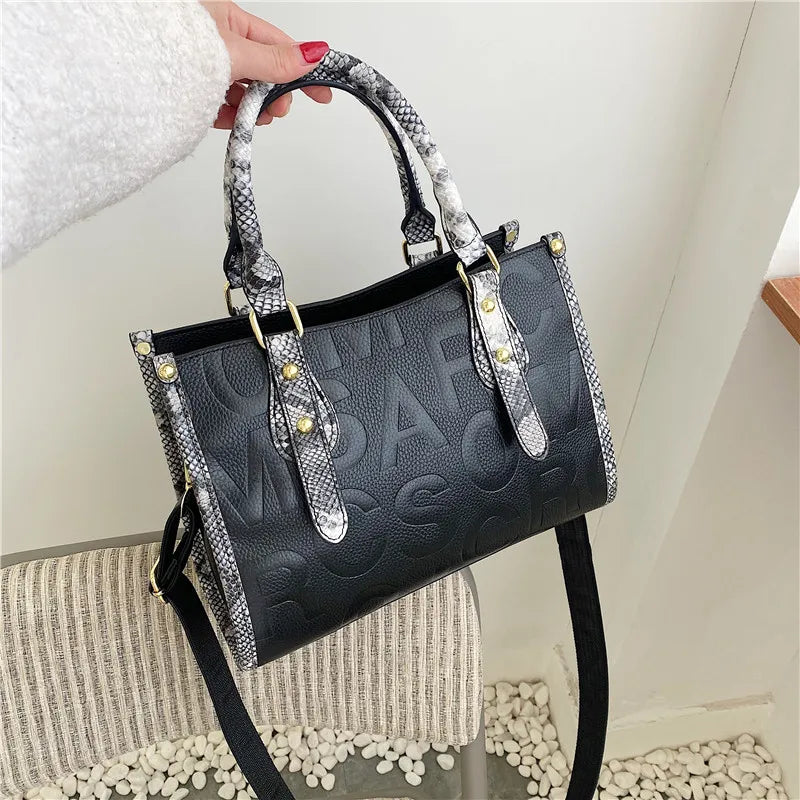 Luxury Brand Genuine Leather Women Shoulder Bags Large Ladies Crossbody Bag Fashion Casual Totes Designer Letter Female Handbags