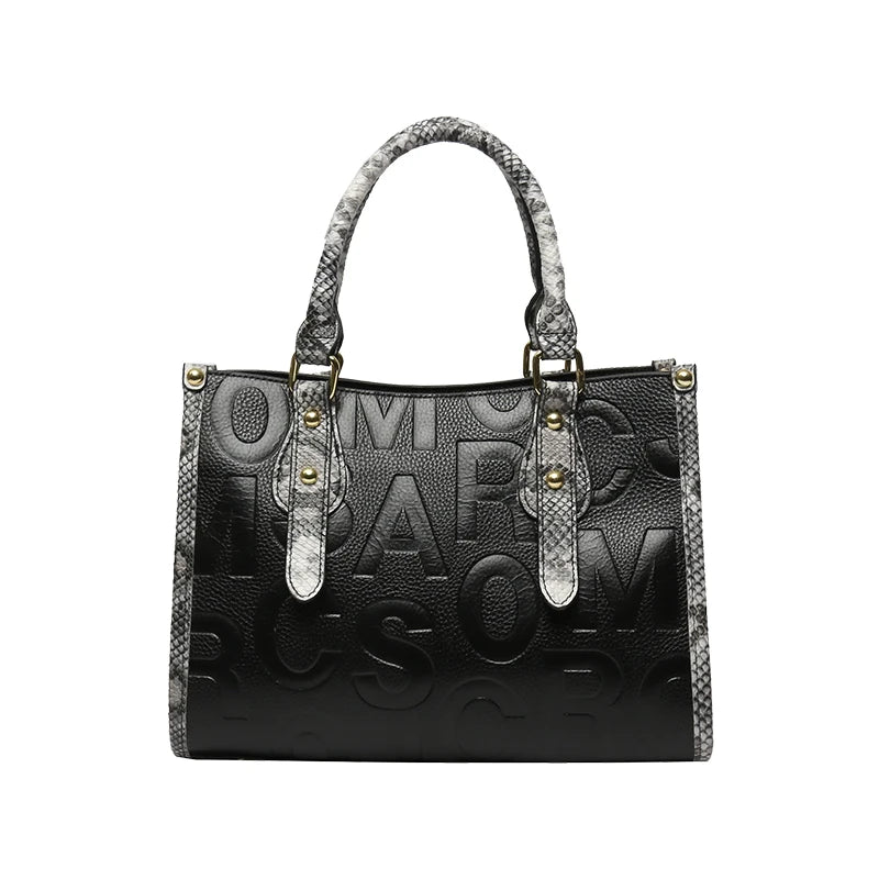Luxury Brand Genuine Leather Women Shoulder Bags Large Ladies Crossbody Bag Fashion Casual Totes Designer Letter Female Handbags