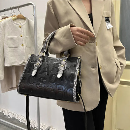 Luxury Brand Genuine Leather Women Shoulder Bags Large Ladies Crossbody Bag Fashion Casual Totes Designer Letter Female Handbags