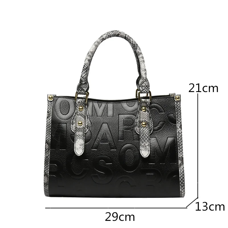 Luxury Brand Genuine Leather Women Shoulder Bags Large Ladies Crossbody Bag Fashion Casual Totes Designer Letter Female Handbags