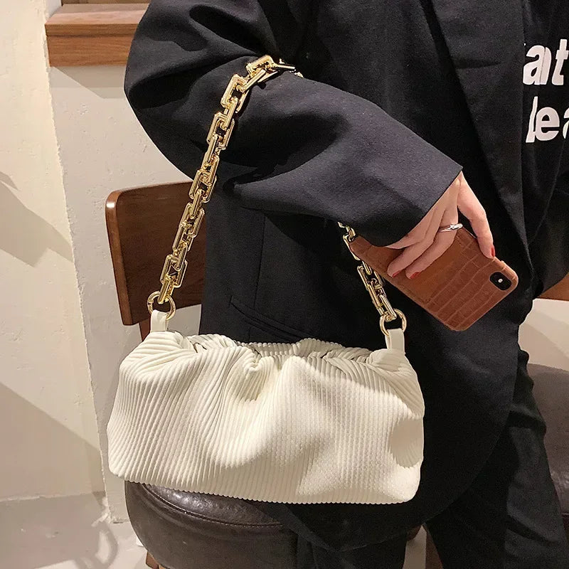 Luxury Brand Handbag 2021 New Fashion Simple Cloud Bag Quality PU Leather Women's Designer Handbag Lock Shoulder Messenger bags