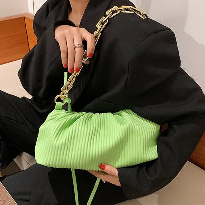 Luxury Brand Handbag 2021 New Fashion Simple Cloud Bag Quality PU Leather Women's Designer Handbag Lock Shoulder Messenger bags