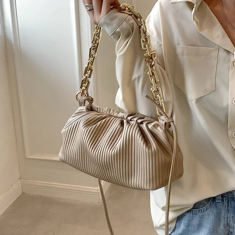 Luxury Brand Handbag 2021 New Fashion Simple Cloud Bag Quality PU Leather Women's Designer Handbag Lock Shoulder Messenger bags
