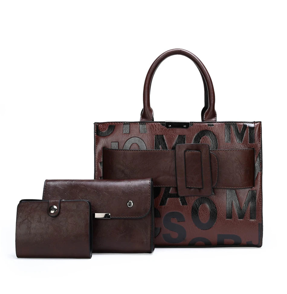 Luxury Brand Handbags and Purses Women 3 Pcs/sets Designer Shoulder Messenger Bags for Ladies Casual Totes Crossbody Shopper Sac