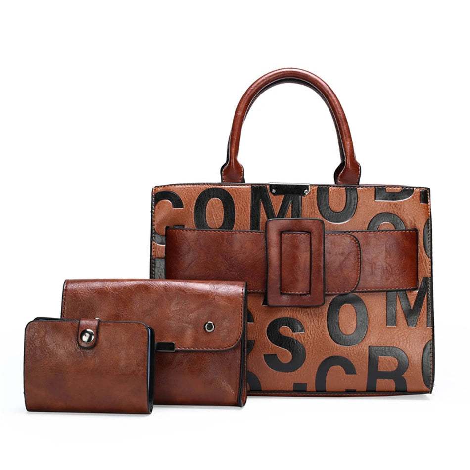 Luxury Brand Handbags and Purses Women 3 Pcs/sets Designer Shoulder Messenger Bags for Ladies Casual Totes Crossbody Shopper Sac