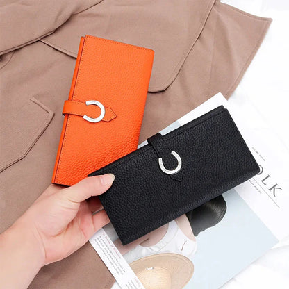 Luxury Brand Ladies Genuine Leather Long Wallets Fashion Female Cowhide Clutch Bag Card Holder Women Coin Purse Chic Phone Bags