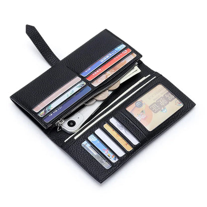 Luxury Brand Ladies Genuine Leather Long Wallets Fashion Female Cowhide Clutch Bag Card Holder Women Coin Purse Chic Phone Bags