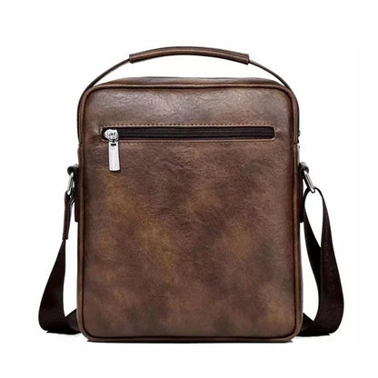Luxury Brand Men's Shoulder Men PU Leather Flip Crossbody Bag Large-capacity Business and Leisure Three-dimensional Handbag