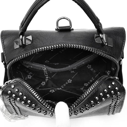 Luxury Brand Women Leather Handbags Fashion Rivet Tassels Women Bag Black Crossbody Bags 2021 soft Leather Shoulder Bag Women
