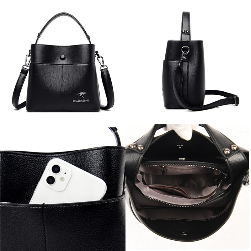 Luxury Brand Women Shoulder Bags High Quality PU Leather Bucket Tote bag Fashion Ladies Handbags Designers Female Crossbody Bag