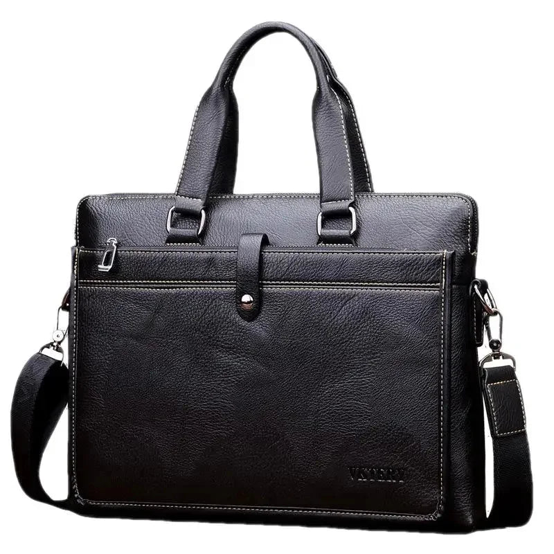 Luxury Business Men's Briefcase Vintage Leather Handbag Large Capacity Male Shoulder Crossboby Office Laptop Bag