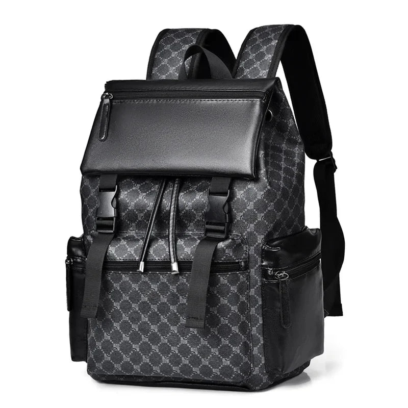 Luxury Business Men's Large Capacity Leather Travel Casual Student School Backpack Waterproof Man Laptop Bag