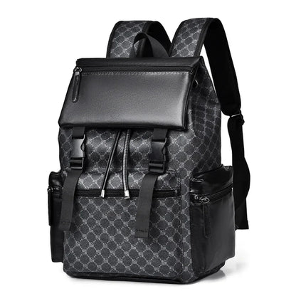 Luxury Business Men's Large Capacity Leather Travel Casual Student School Backpack Waterproof Man Laptop Bag