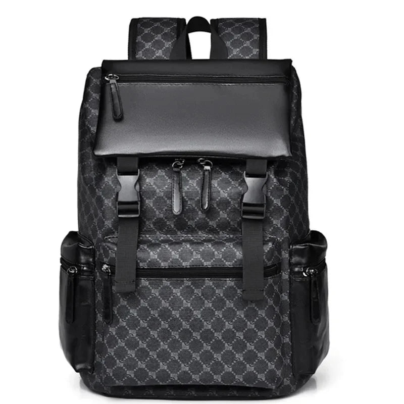 Luxury Business Men's Large Capacity Leather Travel Casual Student School Backpack Waterproof Man Laptop Bag