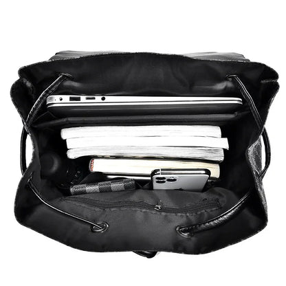 Luxury Business Men's Large Capacity Leather Travel Casual Student School Backpack Waterproof Man Laptop Bag