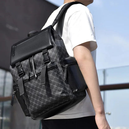 Luxury Business Men's Large Capacity Leather Travel Casual Student School Backpack Waterproof Man Laptop Bag