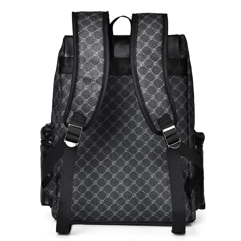 Luxury Business Men's Large Capacity Leather Travel Casual Student School Backpack Waterproof Man Laptop Bag