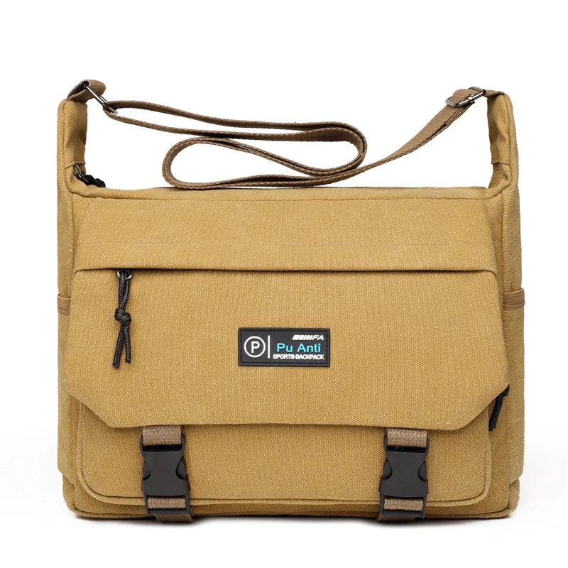 Luxury Canvas Crossbody Bags For Man Shoulder Bag Travel Casual Satchels Wide Straps Fashion Top-handle Bag Handbag Tote