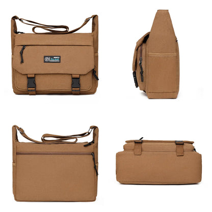 Luxury Canvas Crossbody Bags For Man Shoulder Bag Travel Casual Satchels Wide Straps Fashion Top-handle Bag Handbag Tote