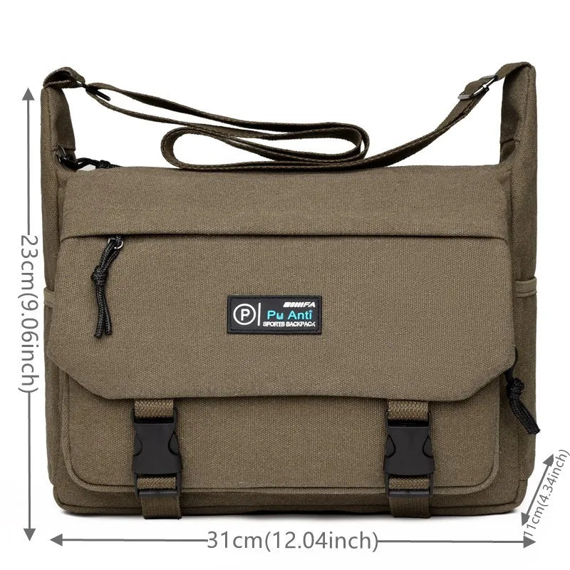 Luxury Canvas Crossbody Bags For Man Shoulder Bag Travel Casual Satchels Wide Straps Fashion Top-handle Bag Handbag Tote