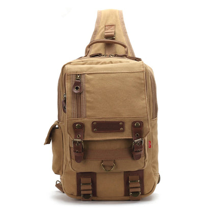 Luxury Canvas Sling Chest Bag Unisex Women Men's Single Shoulder Cross-Body Backpack Travel Hiking Climbing Causal Day Pack