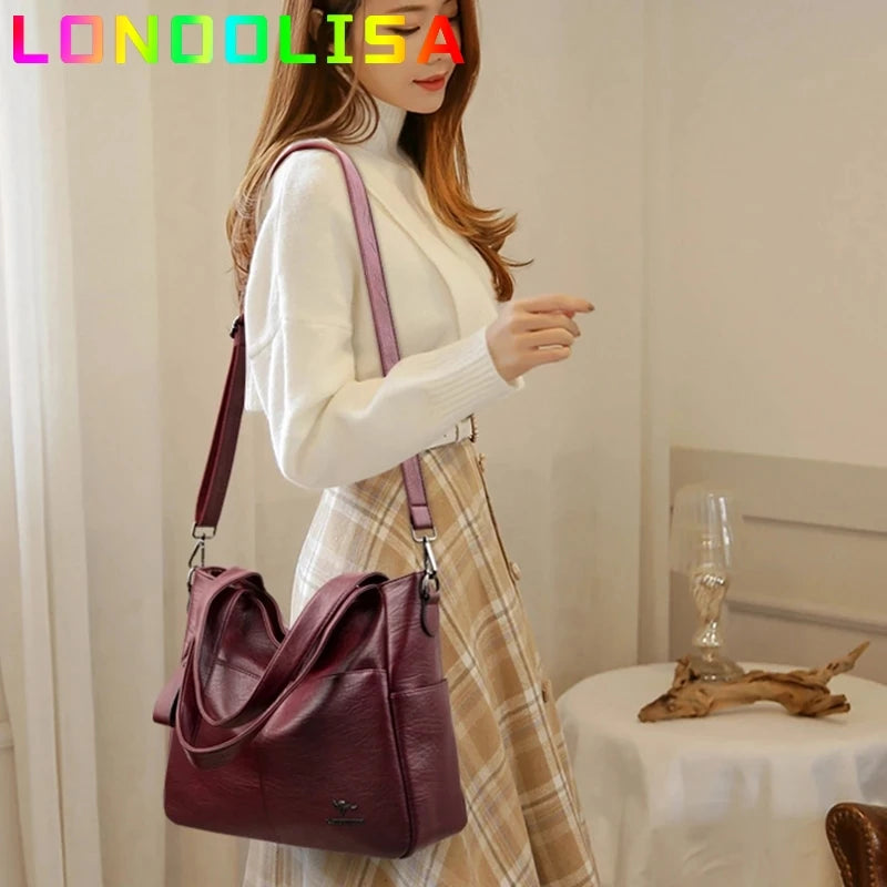 Luxury Casual Tote Women Bag High Quality Leather Ladies Hand Bags for Women 2021 Shoulder Bag Big Crossbody Bags Sac A Main