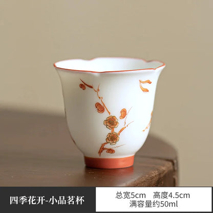 Luxury Ceramic Tea Tureen Chinese Kung Fu Teaware Teacups Set High End Porcelain Handmade Sancai Gaiwan Elegant Tea Bowl Cups