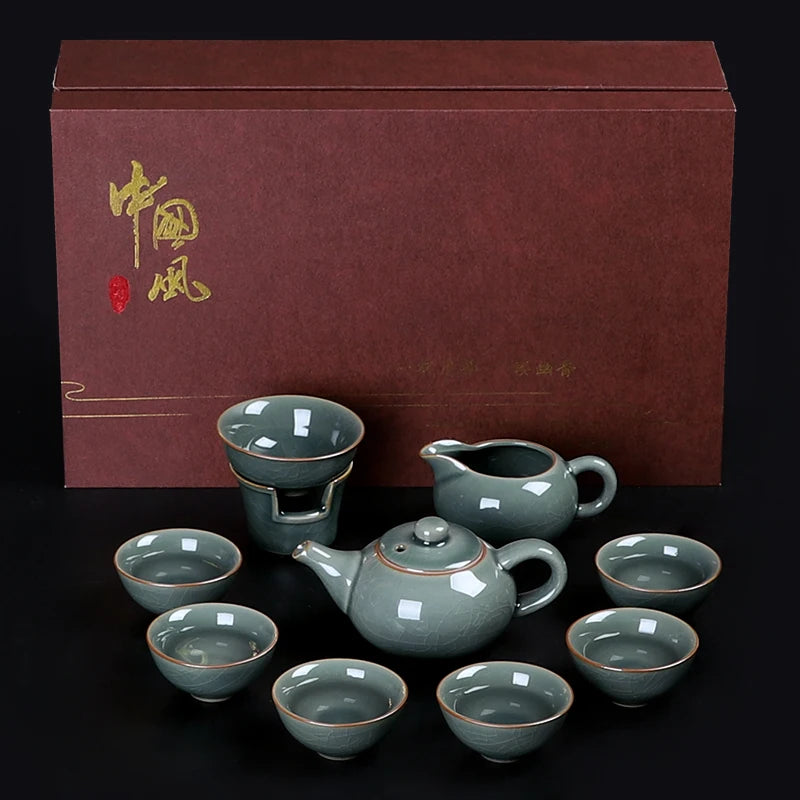 Luxury Chinese Puer Tea Set Ceremony Tray Drinkware Kitchen Afternoon Tea Gaiwan Teapot Mate Free Shipping Te Complete Drinkware