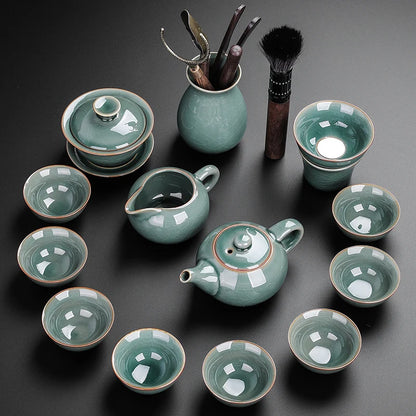 Luxury Chinese Puer Tea Set Ceremony Tray Drinkware Kitchen Afternoon Tea Gaiwan Teapot Mate Free Shipping Te Complete Drinkware