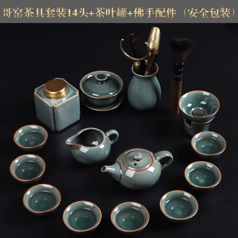 Luxury Chinese Puer Tea Set Ceremony Tray Drinkware Kitchen Afternoon Tea Gaiwan Teapot Mate Free Shipping Te Complete Drinkware