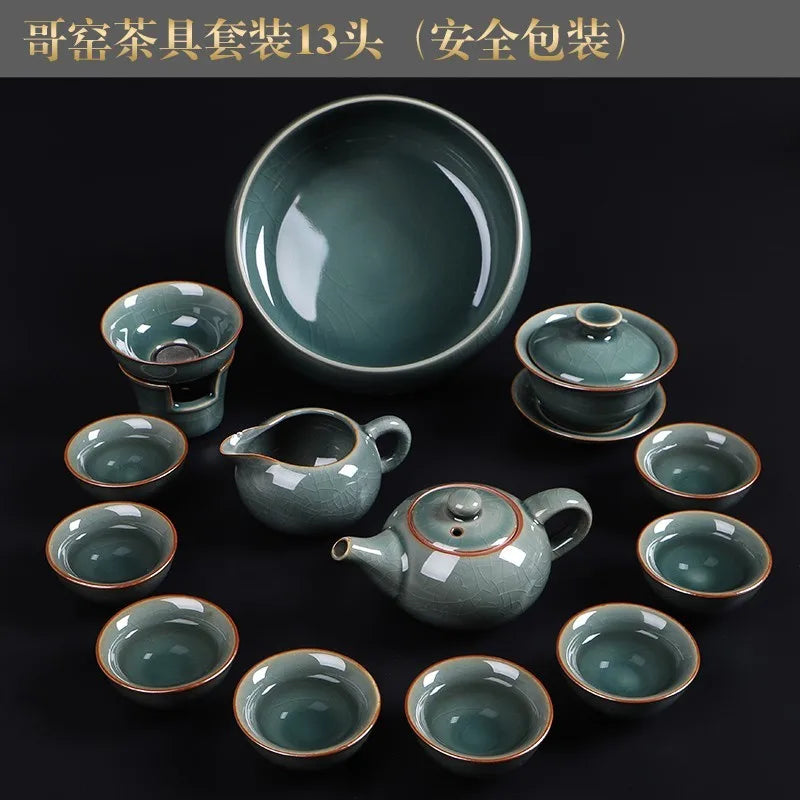 Luxury Chinese Puer Tea Set Ceremony Tray Drinkware Kitchen Afternoon Tea Gaiwan Teapot Mate Free Shipping Te Complete Drinkware