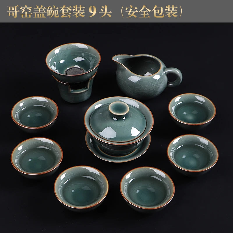Luxury Chinese Puer Tea Set Ceremony Tray Drinkware Kitchen Afternoon Tea Gaiwan Teapot Mate Free Shipping Te Complete Drinkware