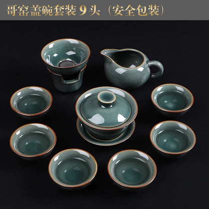 Luxury Chinese Puer Tea Set Ceremony Tray Drinkware Kitchen Afternoon Tea Gaiwan Teapot Mate Free Shipping Te Complete Drinkware