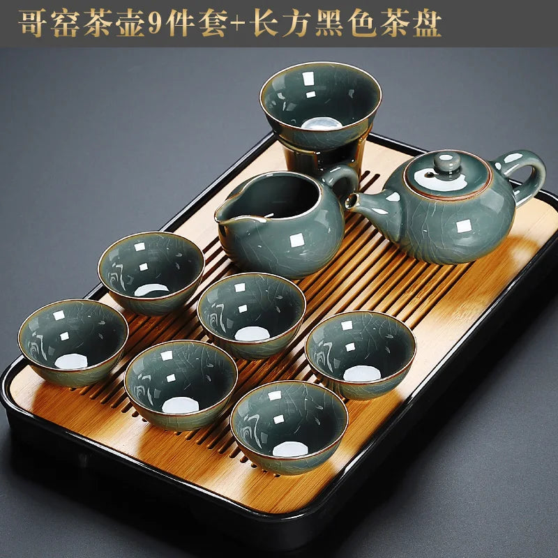 Luxury Chinese Puer Tea Set Ceremony Tray Drinkware Kitchen Afternoon Tea Gaiwan Teapot Mate Free Shipping Te Complete Drinkware