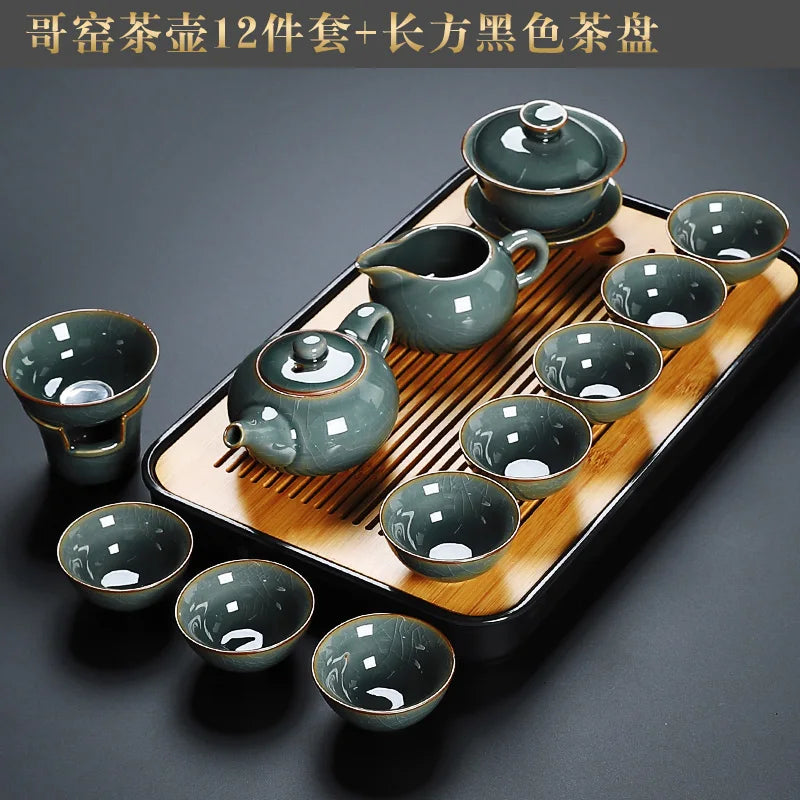 Luxury Chinese Puer Tea Set Ceremony Tray Drinkware Kitchen Afternoon Tea Gaiwan Teapot Mate Free Shipping Te Complete Drinkware