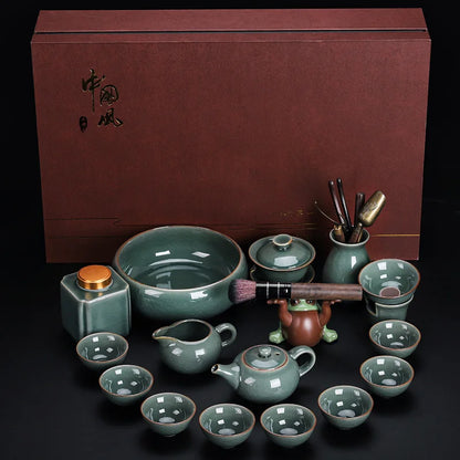 Luxury Chinese Puer Tea Set Ceremony Tray Drinkware Kitchen Afternoon Tea Gaiwan Teapot Mate Free Shipping Te Complete Drinkware