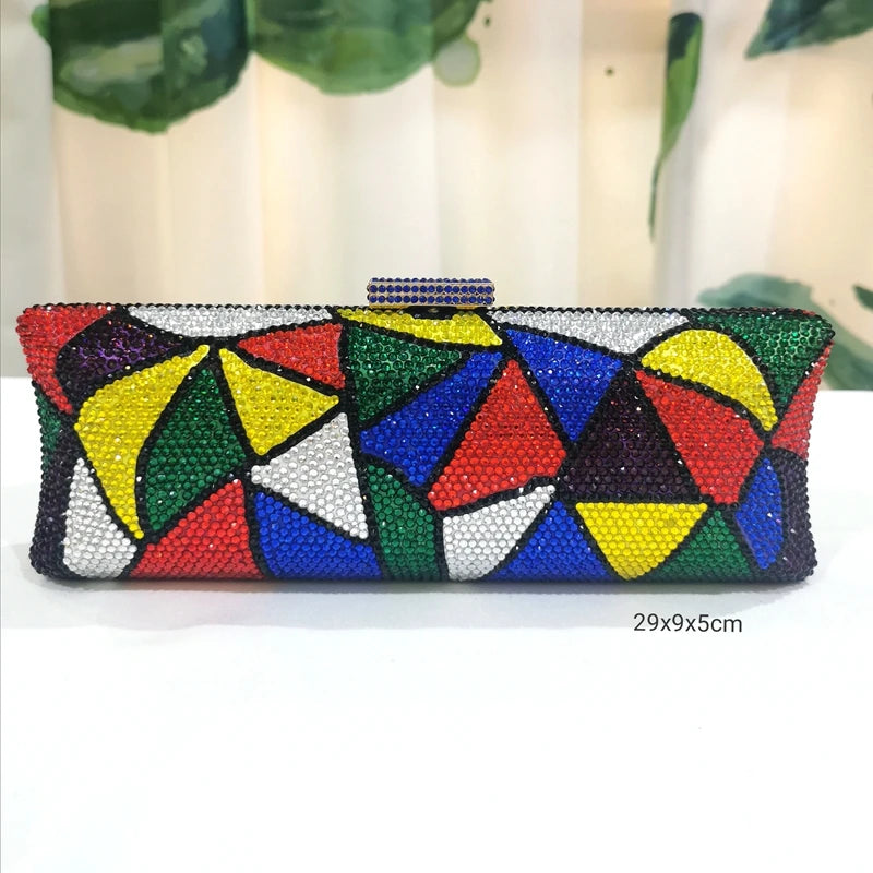 Luxury Colorful Crystal Clutch Party Purse Fashion Crystal Women's Handbag XIYUAN Brand Female Dinner Messenger Clutches Bags