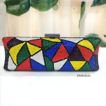Luxury Colorful Crystal Clutch Party Purse Fashion Crystal Women's Handbag XIYUAN Brand Female Dinner Messenger Clutches Bags