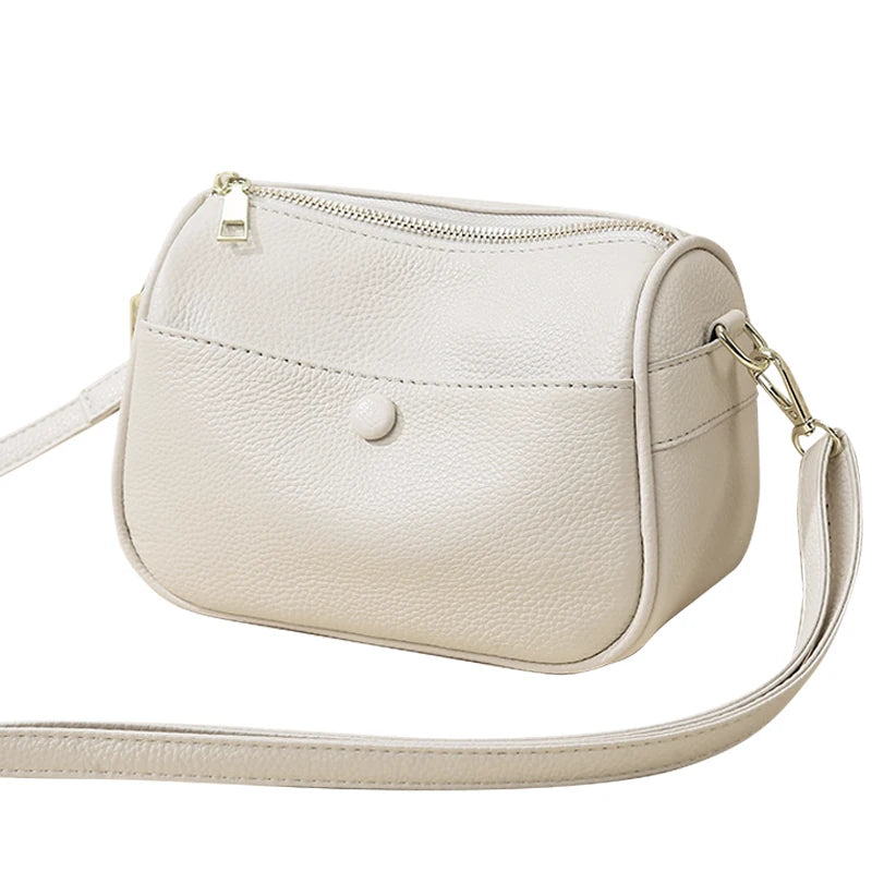 Luxury Cow Leather Messenger Bag Women Tote Bag Large Capacity Casual Handbag Purse Female Fashion Genuine Leather Shoulder Bags