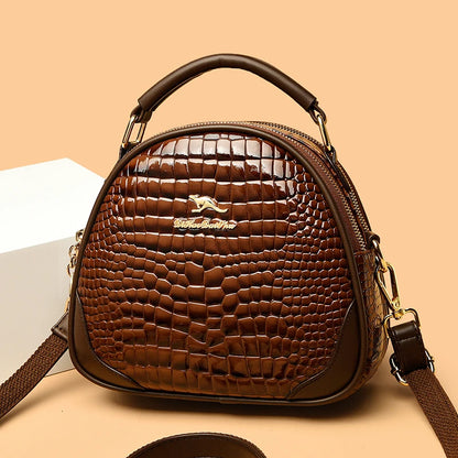 Luxury Crocod Pattern Patent Leather Shoulder Messenger Bag For Women 2023 Designer Crossbody Bag High Quality Handbag Women Bag
