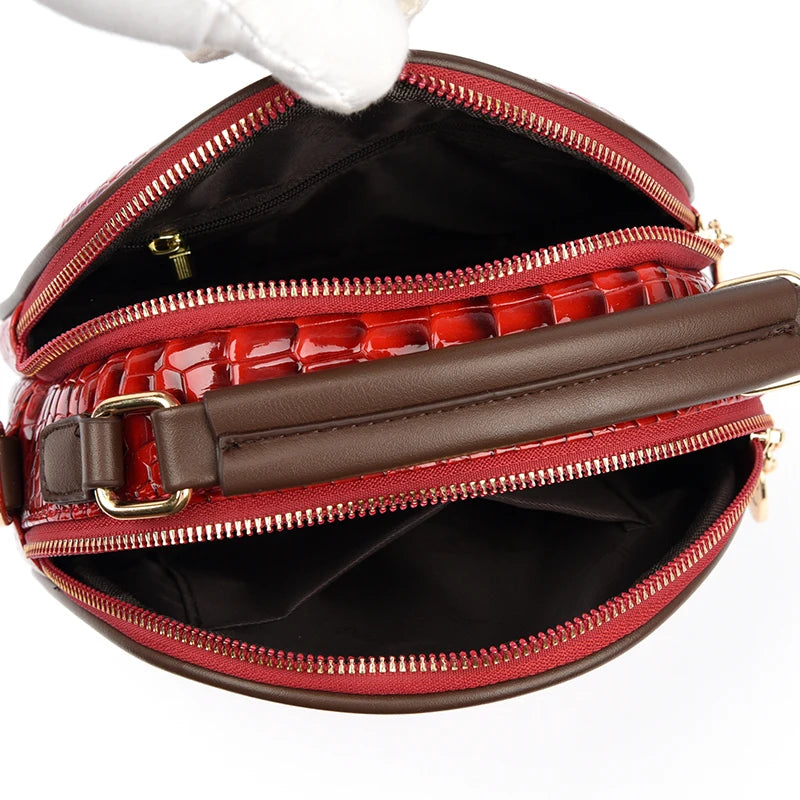 Luxury Crocod Pattern Patent Leather Shoulder Messenger Bag For Women 2023 Designer Crossbody Bag High Quality Handbag Women Bag