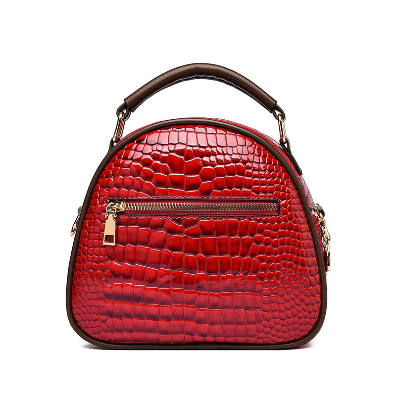 Luxury Crocod Pattern Patent Leather Shoulder Messenger Bag For Women 2023 Designer Crossbody Bag High Quality Handbag Women Bag