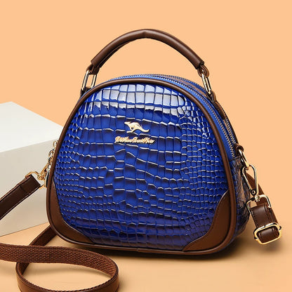 Luxury Crocod Pattern Patent Leather Shoulder Messenger Bag For Women 2023 Designer Crossbody Bag High Quality Handbag Women Bag