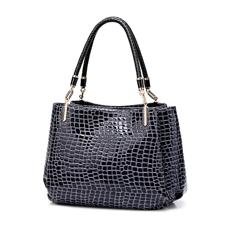 Luxury Crocodile Handbag Women Retro Three-pocket Large Shoulder Bag Female High Quality Causal Totes for Shopping Big Bag Sac